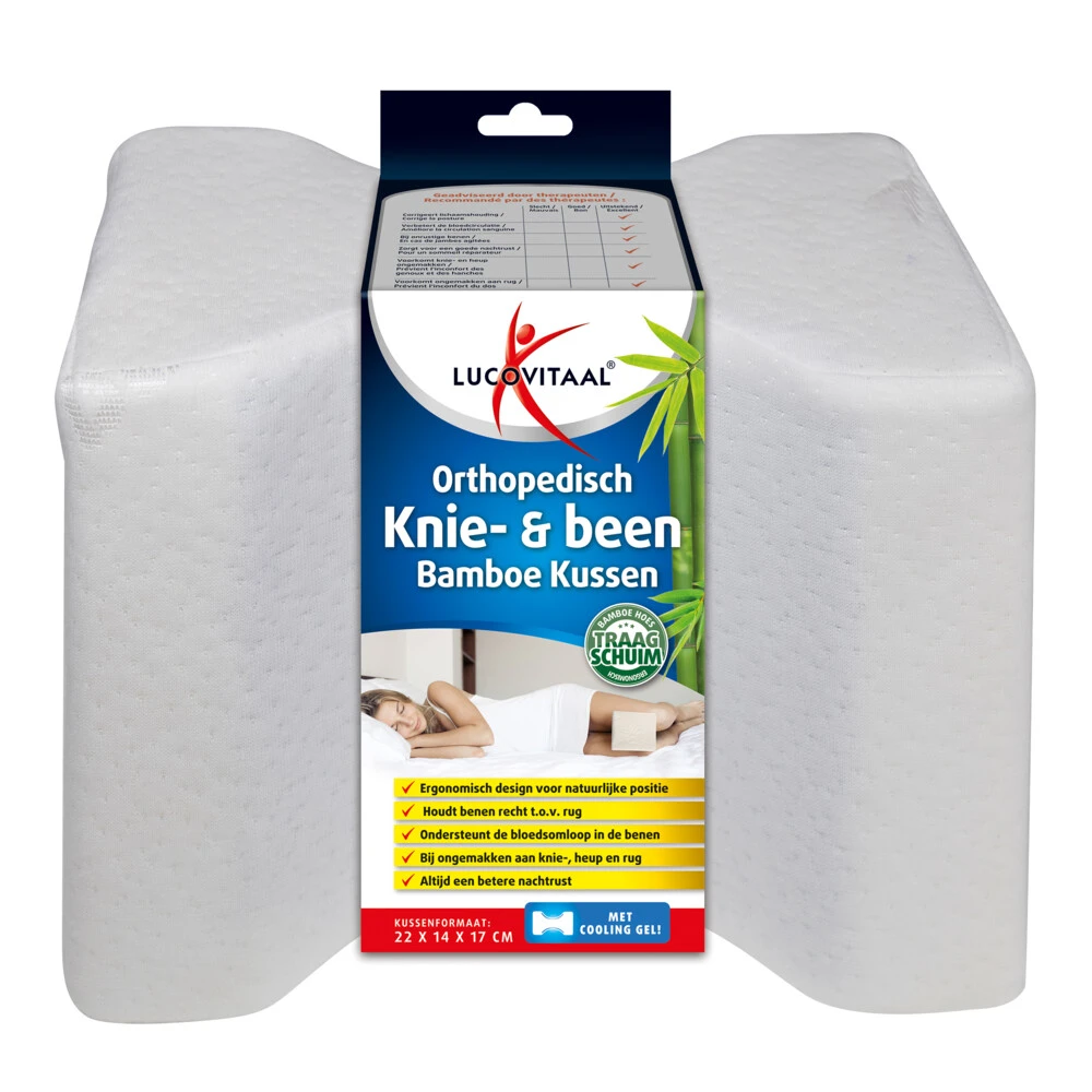Lucovitaal Knie & Been kussen Bamboe Lucovitaal Knie & Been Kussen Bamboe -Gezondheidsproducten Winkel 1041460